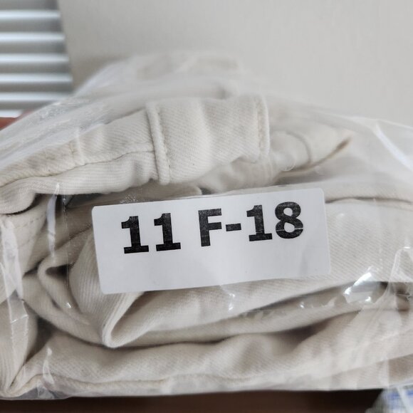 RE/DONE Jeans Size 28 70's Stove Pipe Frayed Ivory High Rise With Stretch - Picture 14 of 14